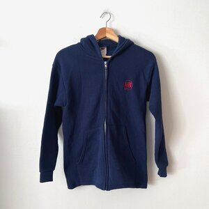 Vintage Nike Air Navy Blue Full Zip Hooded Sweatshirt Youth Size M 10-12 USA